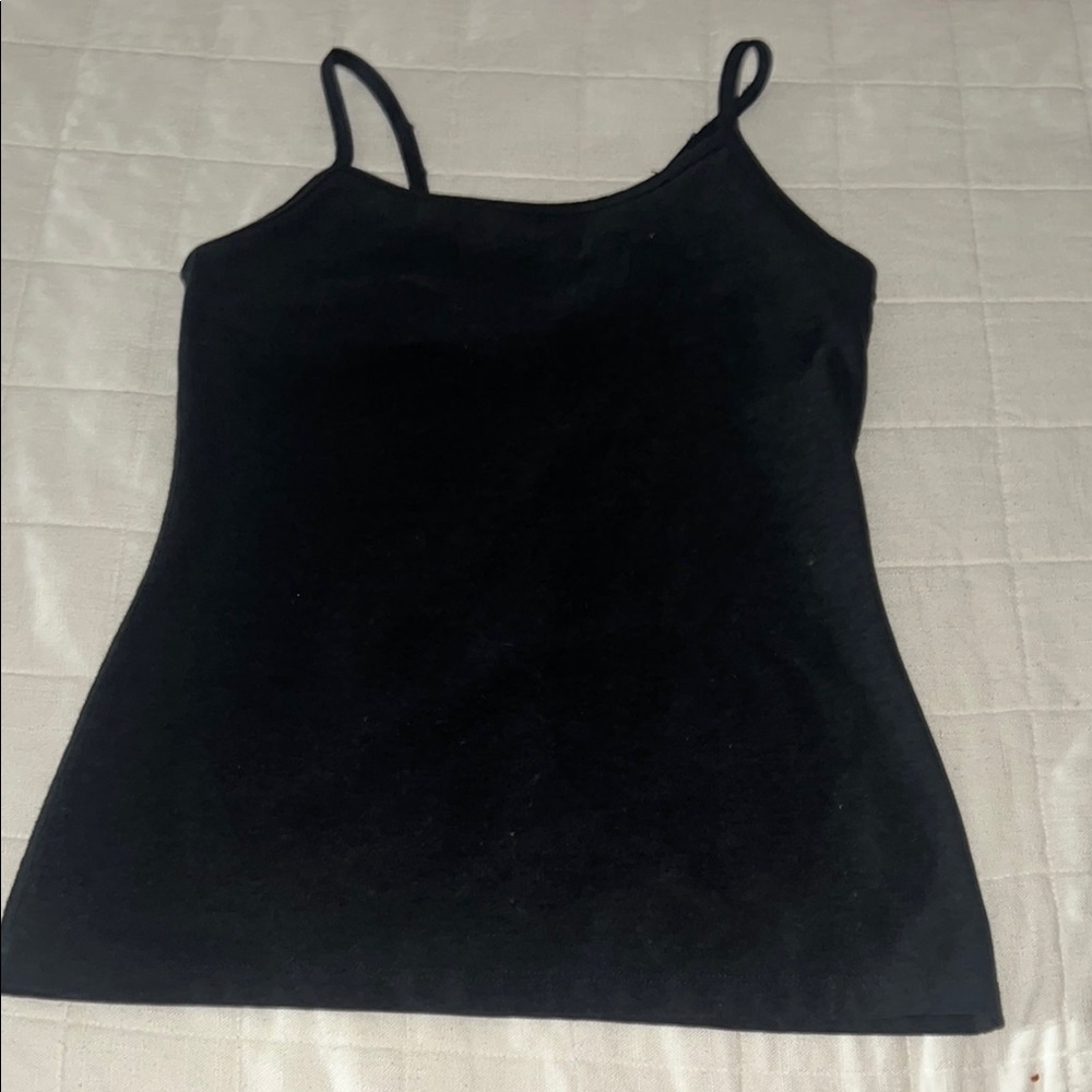 Black Sleeveless Scoop Neck Fitted Camisole